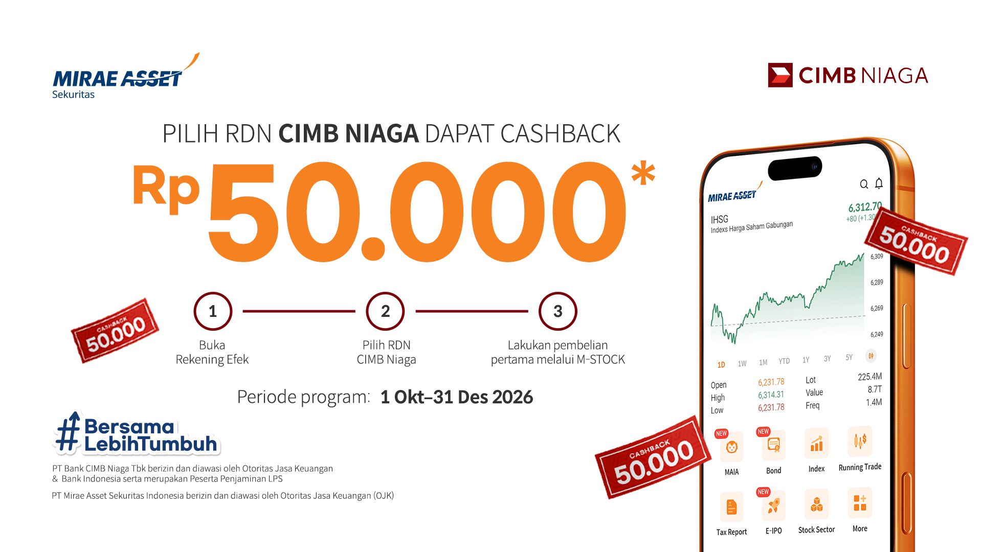 Open Account with CIMB RDN & Get IDR 50,000 Cashback