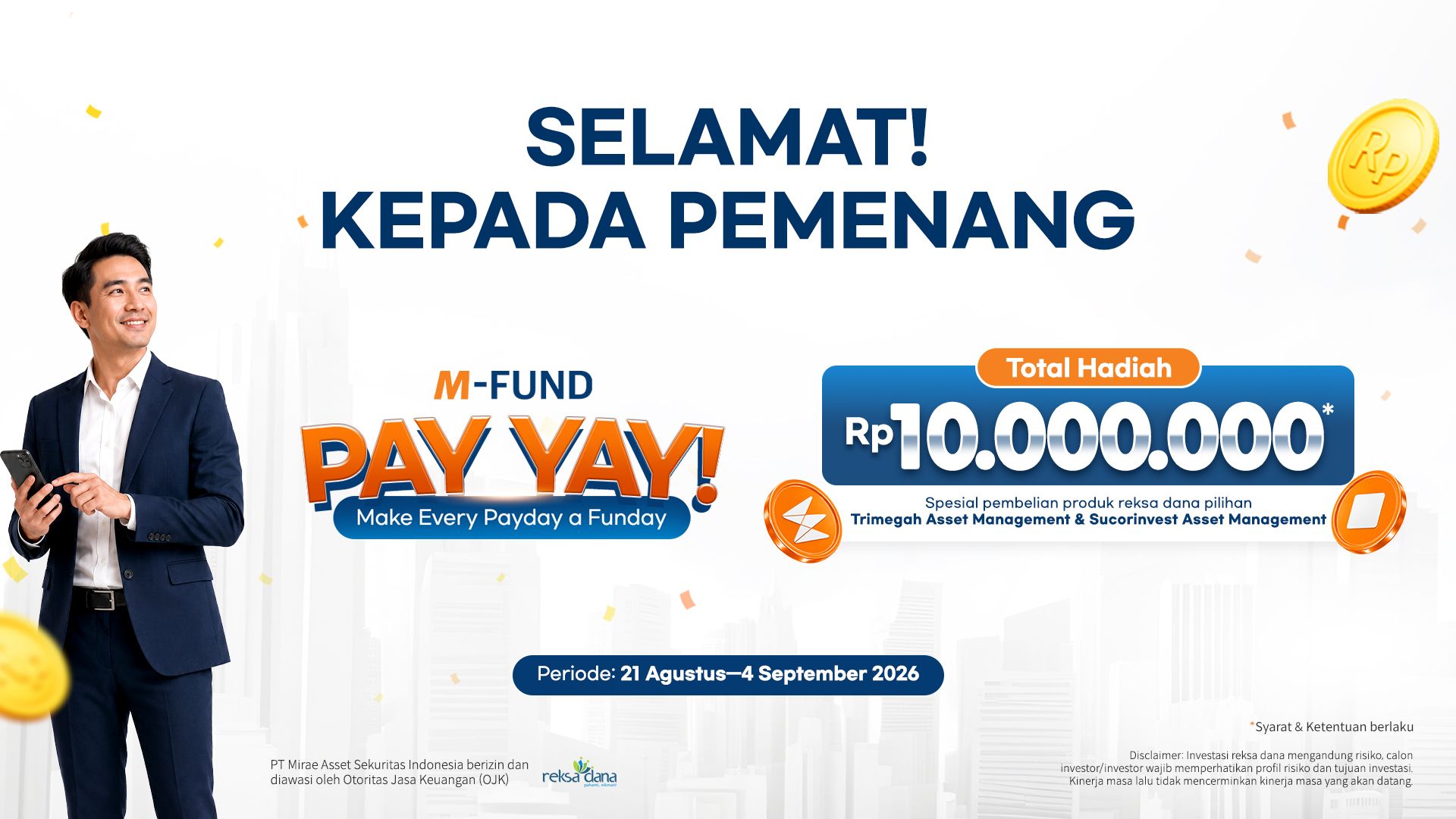 Selamat! Ini Daftar Pemenang M-FUND Pay Yay Periode Agustus 2026