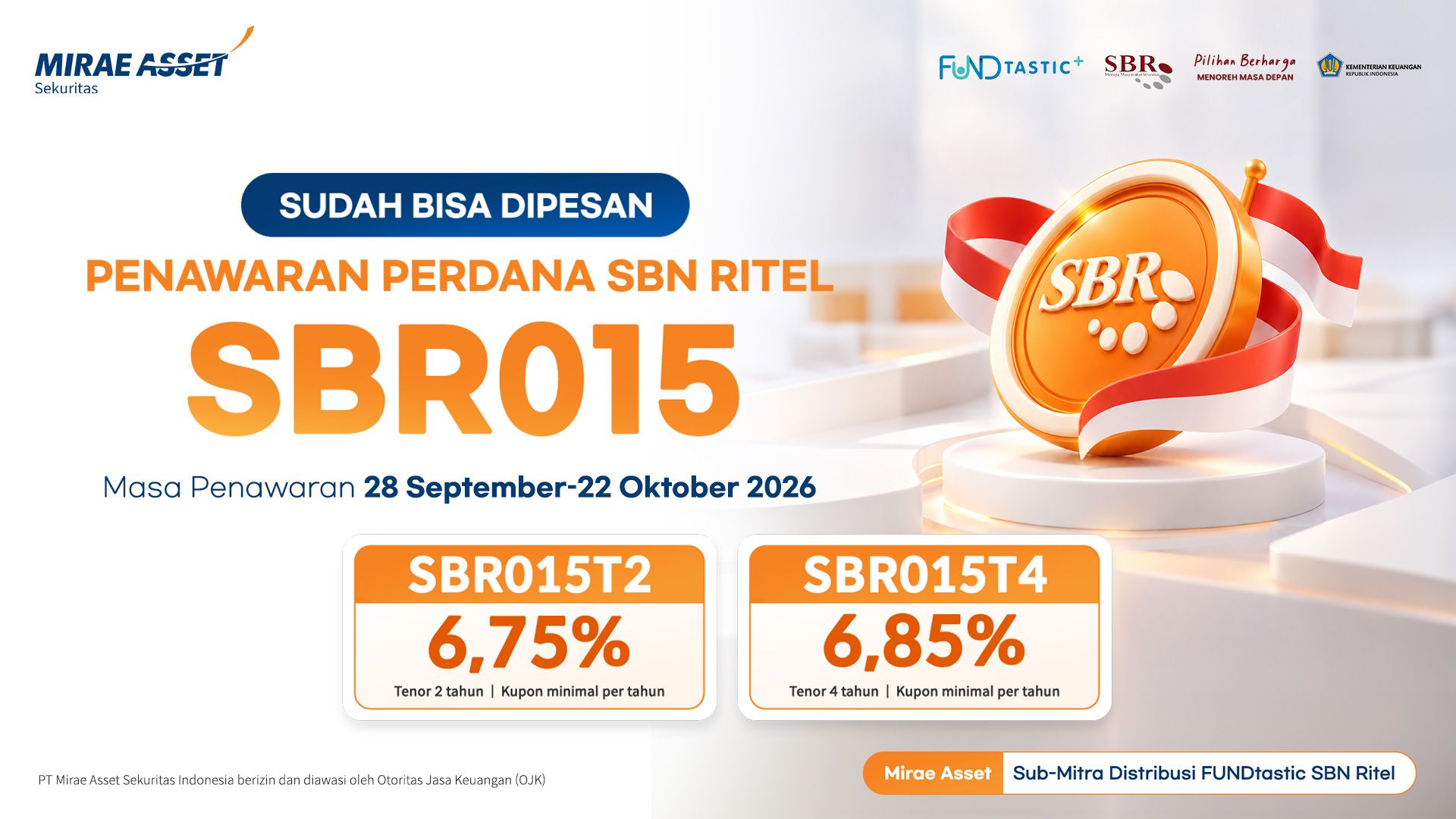 SBR015 Officially Available at Mirae Asset: Check Coupon Rates, Tenors, and How to Order!